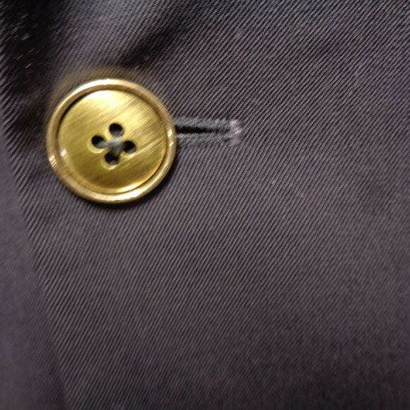 Tom James 100% Wool Midnight Blue Blazer 38R Gold Color Button - Picture 2 of 14